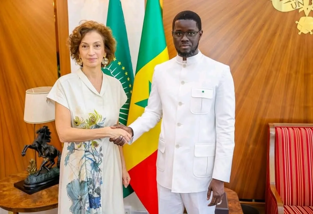 Son Excellence le President Bassirou Diomaye Diakhar Faye a recu en audience Mme Audrey Azoulay Directrice generale sortante de lUNESCO jpg