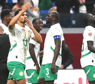 Iliman ndiaye of senegal celebrates goal during 2025 africa cup of nations quarter final match between mali and senegal 360x320